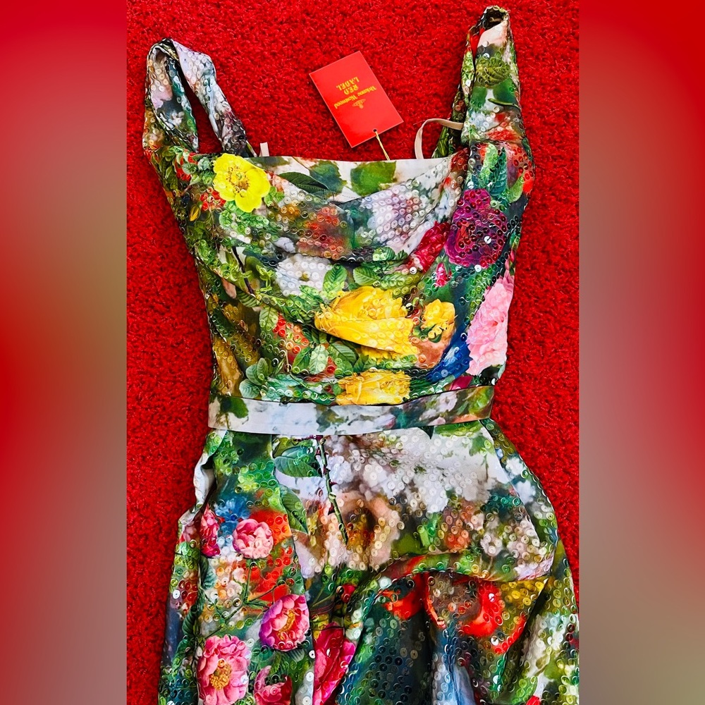 Vivienne Westwood SS14 floral chiffon printed sequined Corset Dress NWT IT 40 - Picture 7 of 17